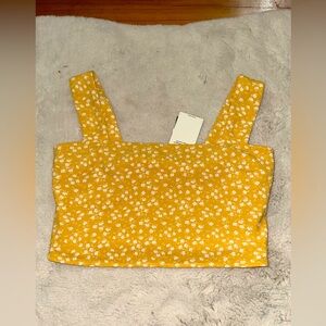 NWT yellow flower crop top